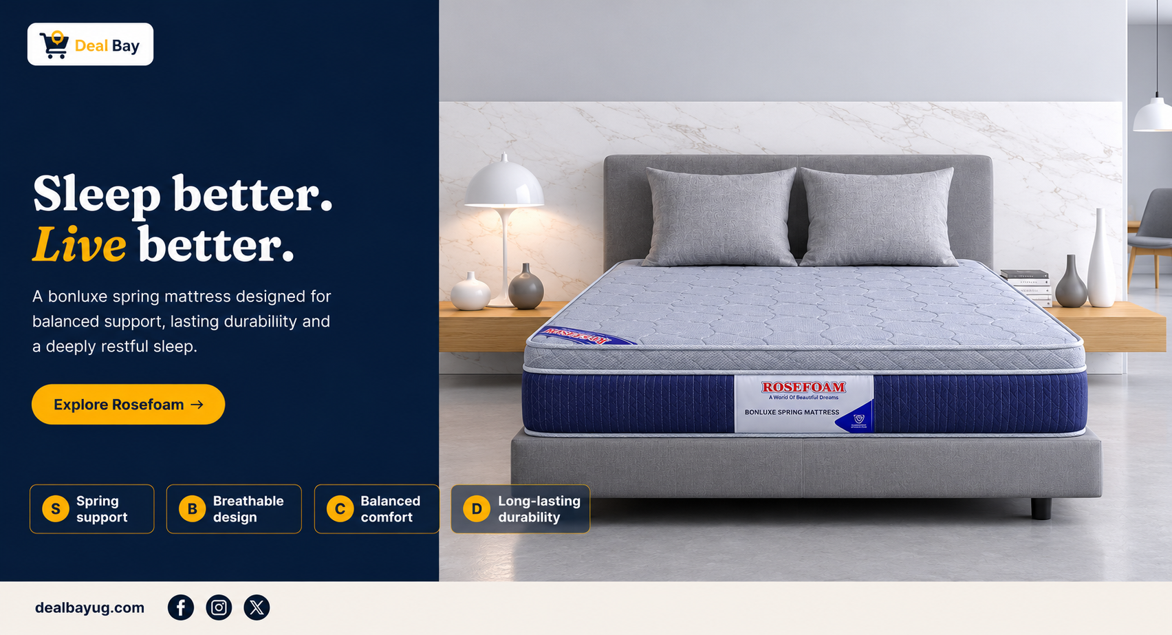 Rosefoam Bonluxe Spring mattress