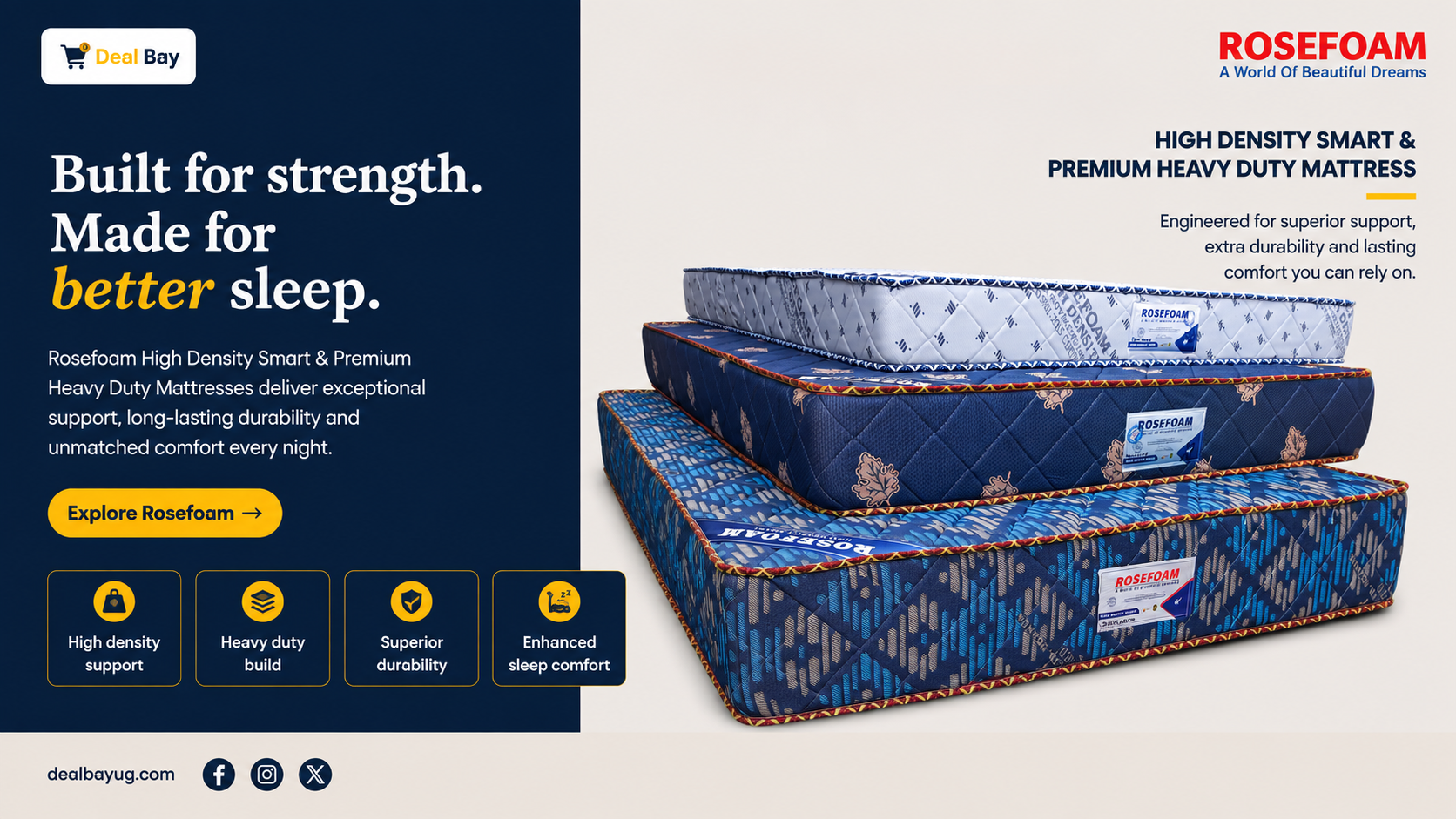 Rosefoam High Density Smart and Premium mattress range